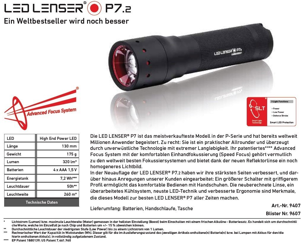 tilskuer Havslug placere LED LENSER - P Series - - P7.2